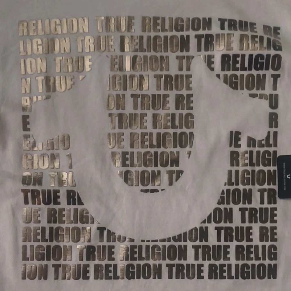 True Religion White Tee with Gold Accents